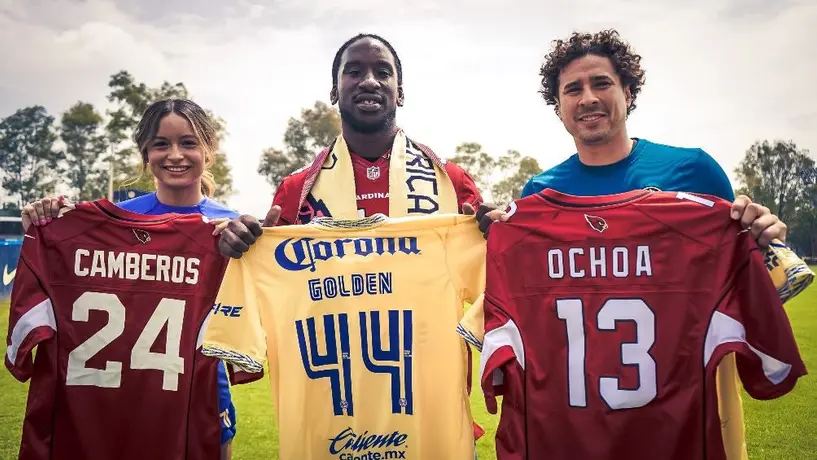Club América: Markus Golden visitó Coapa y convivió con Scarlett Camberos y Memo Ochoa