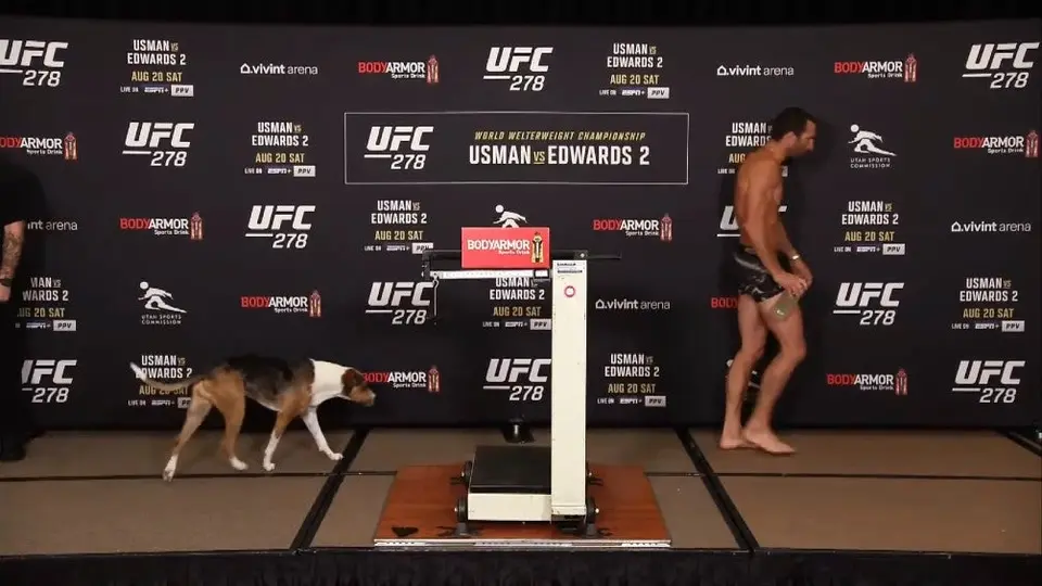 UFC: Luke Rockhold se subió al pesaje con su perro y se hace viral
