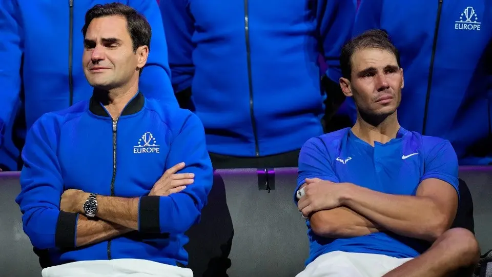Rafa Nadal rompió en llanto durante la despedida de su amigo y rival Roger Federer