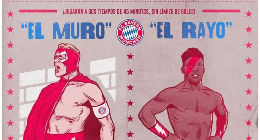 Bayern Munich: Calentó el Der Klassiker ante el Dortmund con cartel de lucha libre