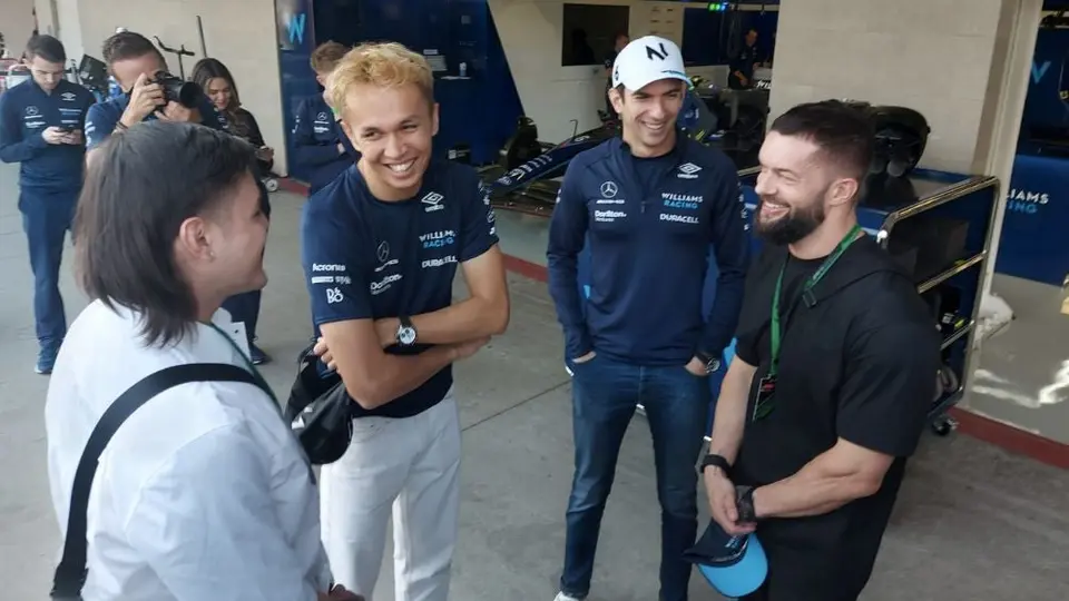 GP de México: Dominik Mysterio y Finn Balor conocieron a Alex Albon y Nicholas Latifi de Williams