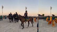 Qatar 2022: Aficionados mexicanos ‘se suman’ a la Policía montada qatarí