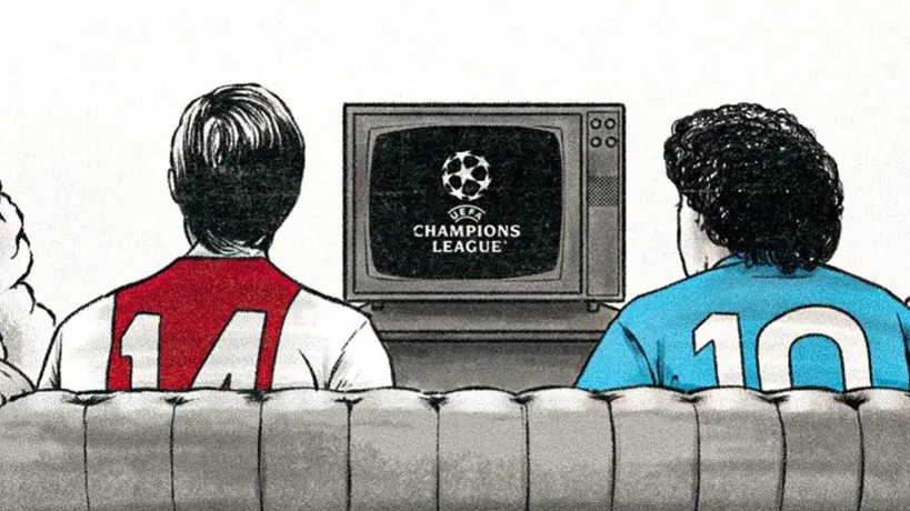 Champions League: Se lucieron con un emotivo póster para el partido Ajax vs Napoli; Cruyff y Maradona, presentes