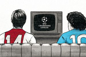 Champions League: Se lucieron con un emotivo póster para el partido Ajax vs Napoli; Cruyff y Maradona, presentes