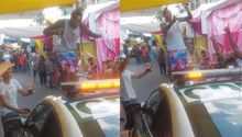 Video: Patrulla daba rondín por Tepito y personas la usaron de mesa de Table Dance