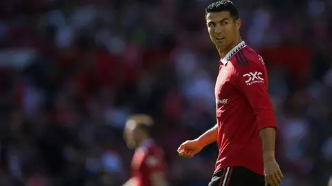 Cristiano Ronaldo abandonó el Old Trafford al medio tiempo en el amistoso ante Rayo Vallecano