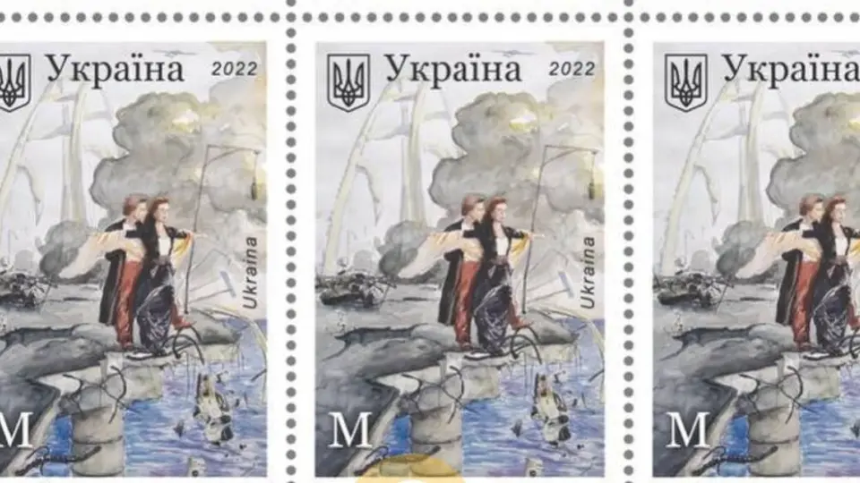 Ucrania celebró la caída del puente de Crimea con sello postal
