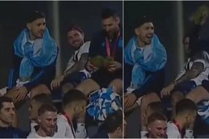 Messi recibió peluche de Tortuga Ninja en burla a Mbappé en los festejos de Argentina