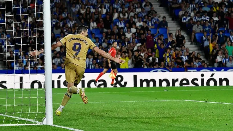 Lewandowski le dedicó su primer gol con el Barcelona a su padre