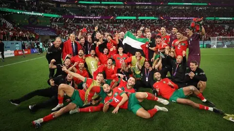 Qatar 2022: Marruecos festejó con bandera de Palestina
