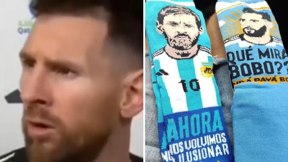 Lionel Messi: '¿Qué mirás, bobo?', aparece en calcetas con la frase