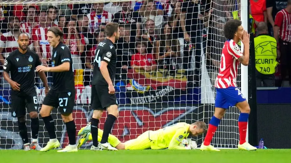 Champions League: Atlético de Madrid no pudo con Brujas en casa y se complica su pase a 8vos