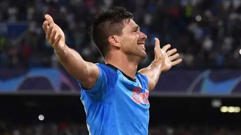Gio Simeone: Festejó eufóricamente el gol del Atlético de Madrid en plena entrevista