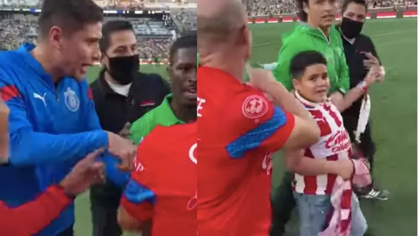 Canteranos de Chivas regalan playera a niño luego del Clásico en Atlanta