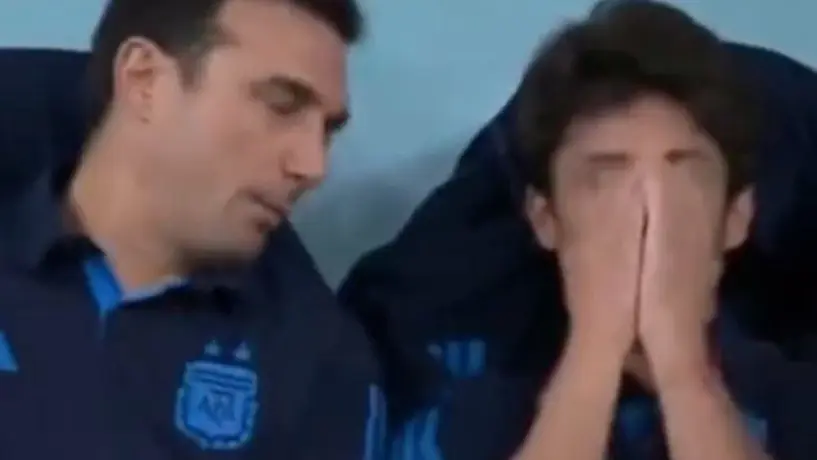 Qatar 2022: Pablo Aimar lloró en la banca tras gol de Messi ante México