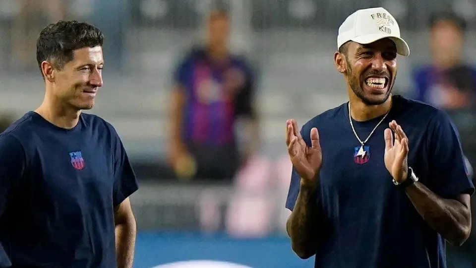 Aubameyang sobre dupla con Lewandowski: "Superaremos lo conseguido en el Dortmund"