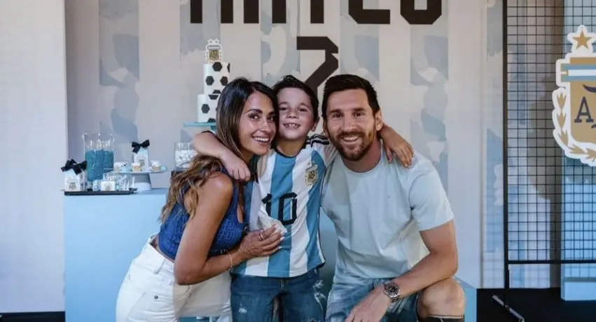 Mateo, hijo de Lionel Messi, realizó su fiesta con temática de la Selección Argentina