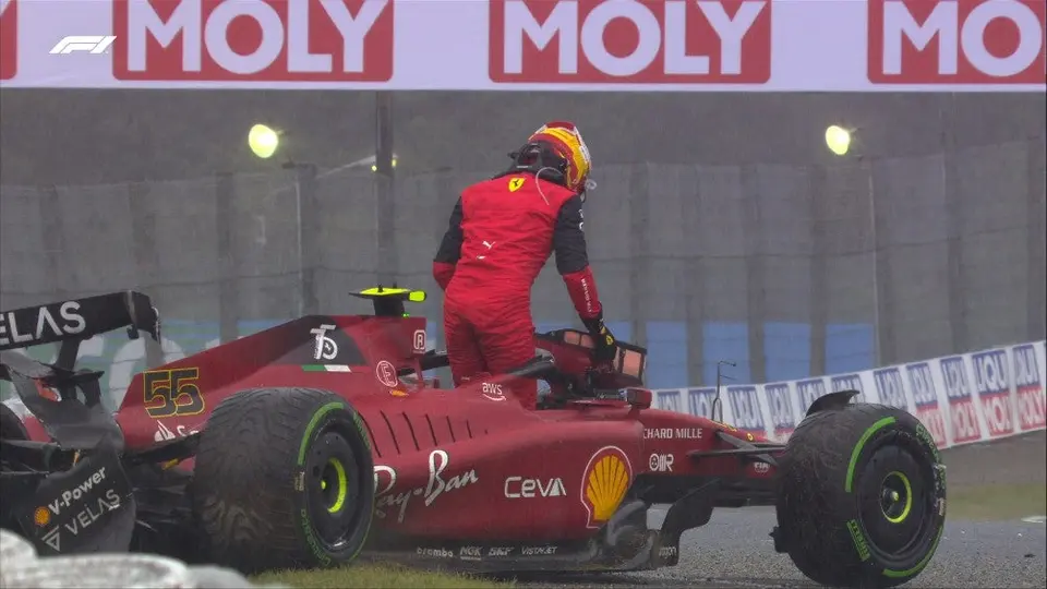 GP de Japón: Carlos Sainz se estrelló y quedó fuera de la carrera