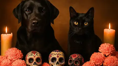 Día de Muertos; alertan por riesgos para perros y gatos negros y blancos
