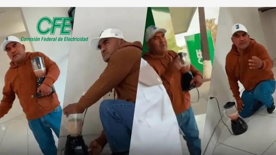 VIDEO: Hombre lleva su licuadora a la CFE tras tres semanas sin luz