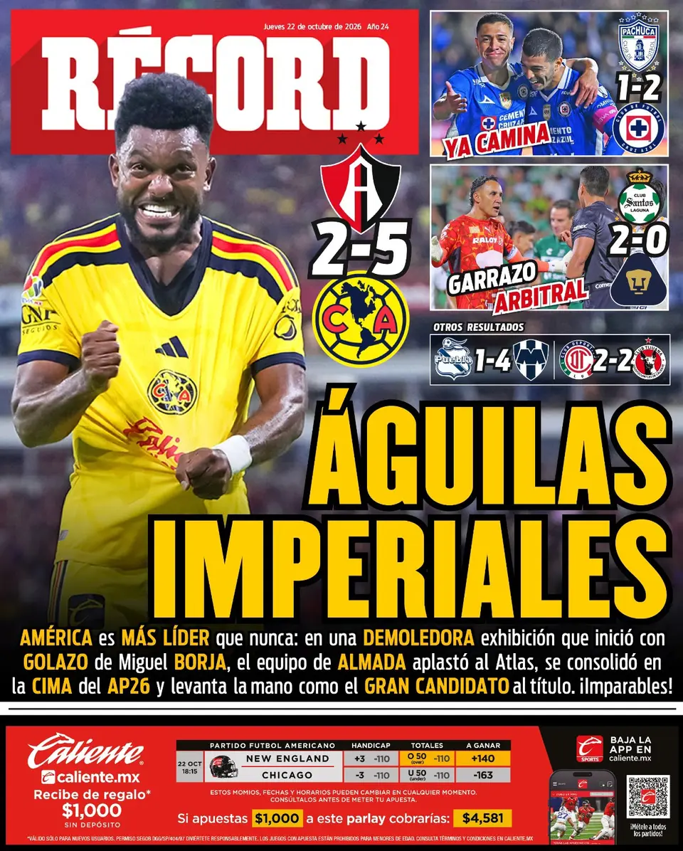 Portada RÉCORD 22 de Octubre de 2026