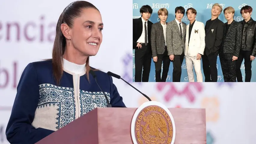 Fans de BTS en México mantienen la esperanza de un concierto gratuito en el Zócalo tras declaraciones de Claudia Sheinbaum. / Presidencia de México/AP