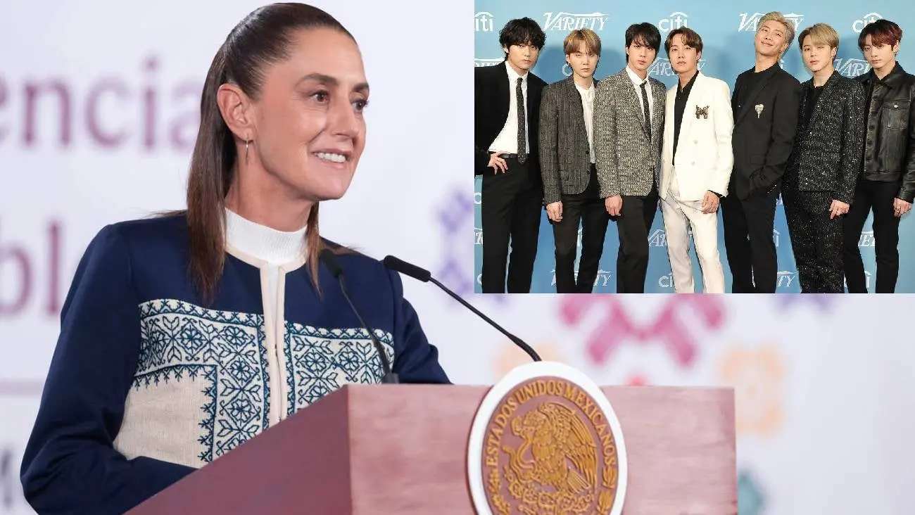 Fans de BTS en México mantienen la esperanza de un concierto gratuito en el Zócalo tras declaraciones de Claudia Sheinbaum. / Presidencia de México/AP