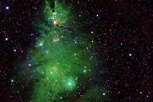 NASA muestra estrellas que forman un árbol de Navidad en el espacio