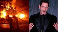 Adrien Brody recibe premio entre lágrimas por los mortales incendios en Los Ángeles