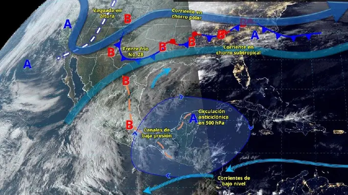 Frente Frío 28: Provocará lluvias y bajas temperaturas este martes y miércoles