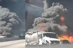Caos en la autopista México-Querétaro tras la explosión de una pipa este viernes