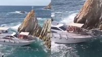 Yate chocó y se hundió en La Quebrada de Acapulco; rescatan a más de 20 turistas