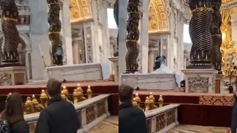 Hombre es detenido por vandalizar altar principal de la Basílica de San Pedro, en el Vaticano