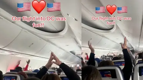 Pasajeros en un avión celebran a Donald Trump cantando 'YMCA'