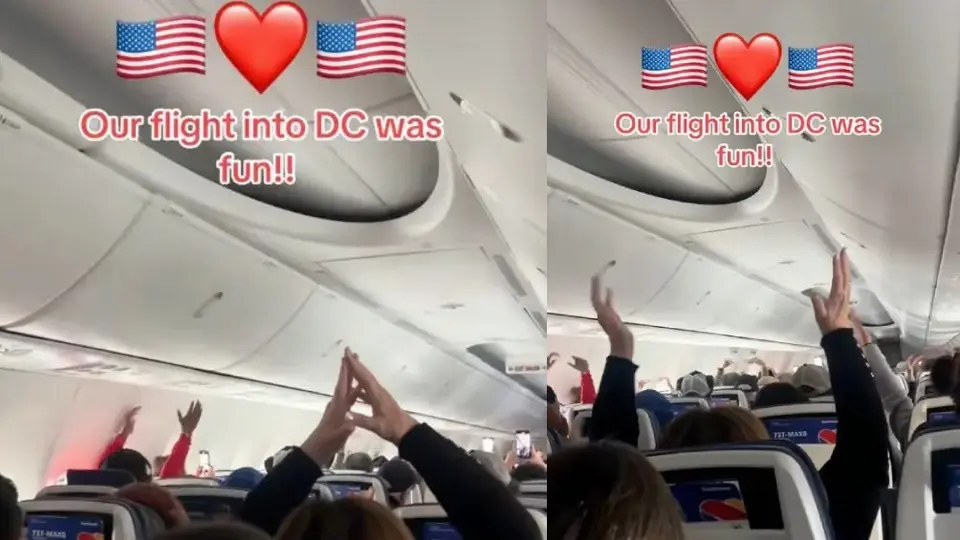 Pasajeros en un avión celebran a Donald Trump cantando 'YMCA'
