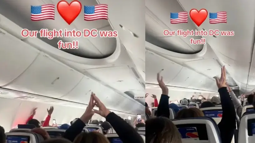 Pasajeros en un avión celebran a Donald Trump cantando 'YMCA'