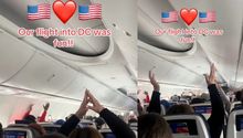 Pasajeros en un avión celebran a Donald Trump cantando 'YMCA'
