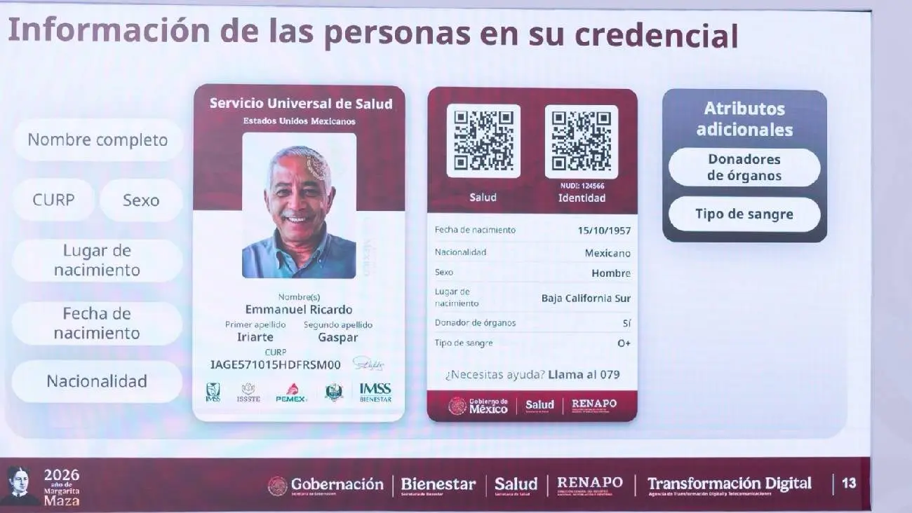La credencial busca facilitar el acceso al Servicio Universal de Salud. / Gobierno de México