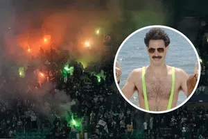 Arrestan a aficionados belgas por disfrazarse de ‘Borat’ en partido de Champions League