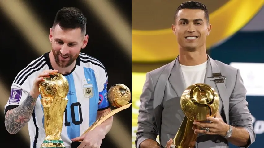 Lionel Messi y Cristiano Ronaldo | X: @Ligue1_ESP / AP