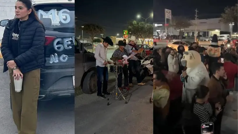 VIDEO: Mujer protesta en agencia porque su auto sale mal; gente llega con música y carne asada para apoyarla
