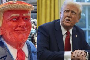Mexicanos venden alcancías de Trump en la frontera con los Estados Unidos