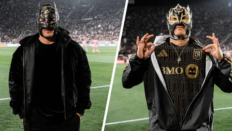 ¡WWE se pone Black & Gold! Dragon Lee y Rey Fénix estuvieron presentes en la goleada de LAFC al Inter Miami de Messi
