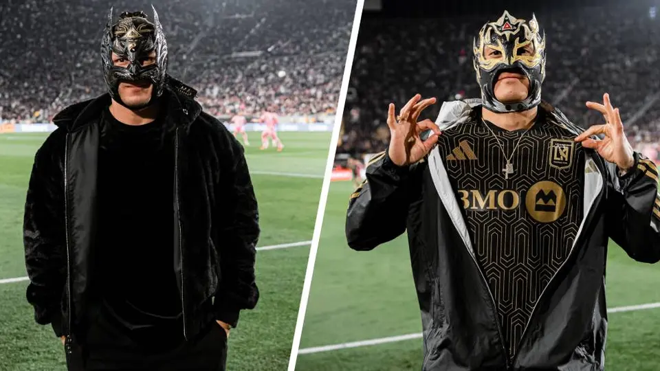 ¡WWE se pone Black & Gold! Dragon Lee y Rey Fénix estuvieron presentes en la goleada de LAFC al Inter Miami de Messi