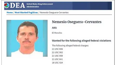 El Mencho, líder del CJNG, era uno de los delincuentes más buscados del mundo/DEA