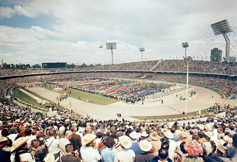 La ceremonia de inauguración de los Juegos Olímpicos México 1968.