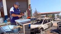 VIDEO: Taquero no deja de vender carnitas pese a autos incendiados por miembros del Mencho