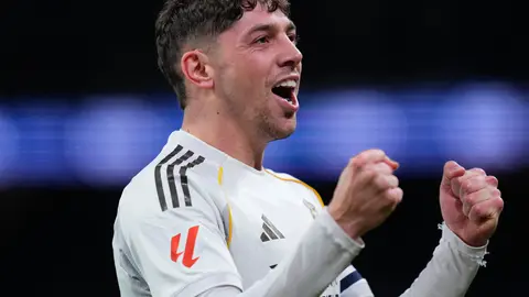 Federico Valverde en celebración con Real Madrid en LaLiga | AP
