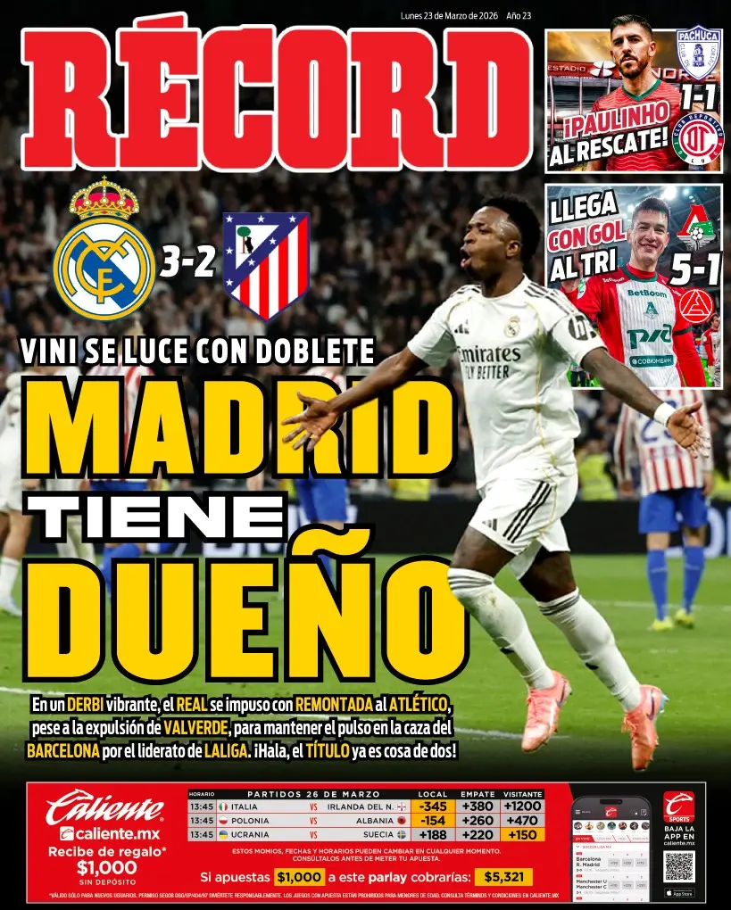 Portada RÉCORD 23 de marzo de 2026