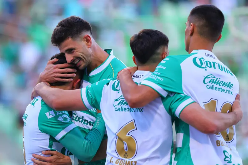 Santos festeja el gol ante Puebla l MEXSPORT